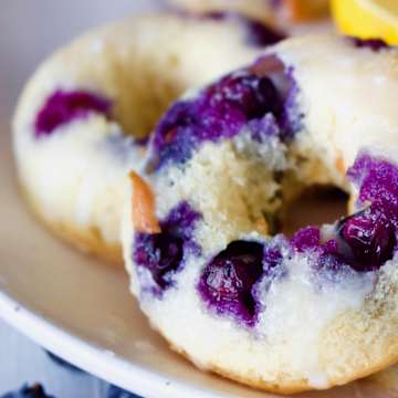 Baked Lemon and Blueberry Doughnuts