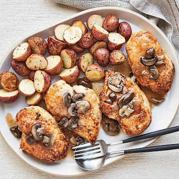 Chicken Marsala with Roasted Red Potatoes