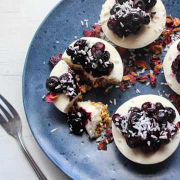 Blueberry Coconut Cheesecakes