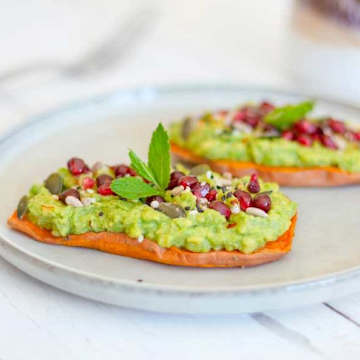 Toast &agrave; l'avocat et &agrave; la patate douce