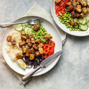 Crispy Miso Tofu Buddha Bowl