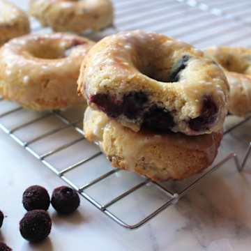 Lemon, Blueberry Glazed Donuts