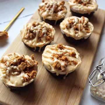Biscoff, Peanut Butter & Chocolate Cheesecakes