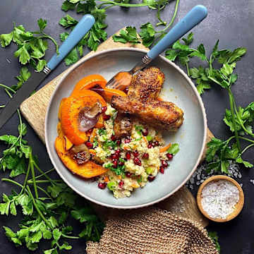 Knusprige Chicken-Drums mit Couscous und Gem&uuml;se