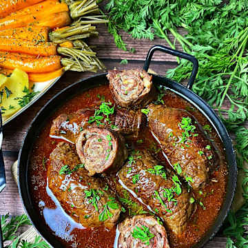 Rouladen mit Karotten & Petersilienkartoffeln