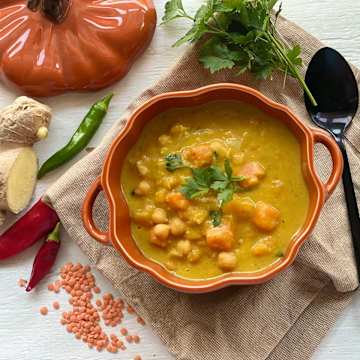 S&uuml;sskartoffel-K&uuml;rbis-Curry