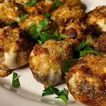 Grilled Sausage Stuffed Mushrooms
