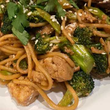 Mushroom and Tofu Noodle Stir-Fry