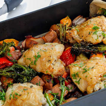 Gegrillte H&auml;hnchenschenkel & Gem&uuml;se