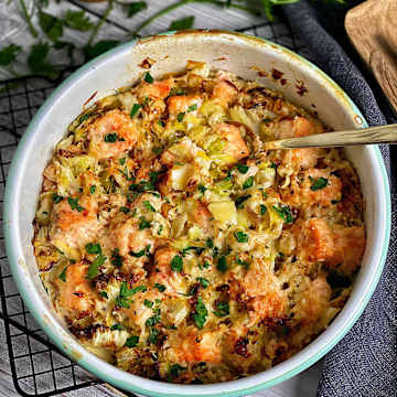 Lachs-Spitzkohl-Auflauf