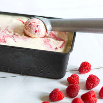 No Churn Raspberry Marble Ice Cream