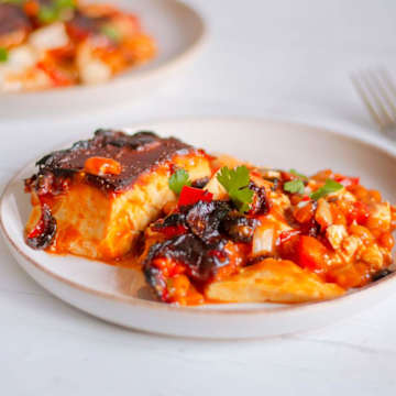 Flammed Tofu & Bohneneintopf