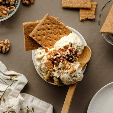 Honey Walnut Cheesecake Ice Cream with Graham Cracker Crumble