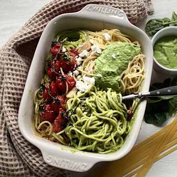 Avocado-Spinat-Feta Pesto