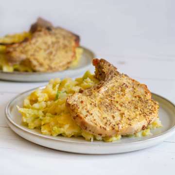 Honey-Mustard Glazed Pork Chops with Colcannon-style Mash