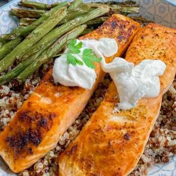 Salmon and Asparagus Quinoa Bowl