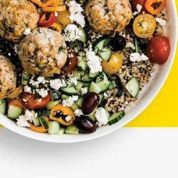 Greek Chicken Meatballs with Orzo & Courgette