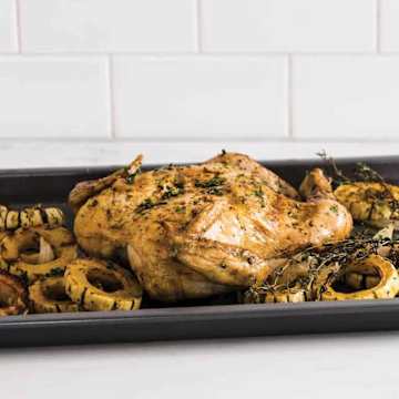 Roasted Spatchcocked Chicken and Squash