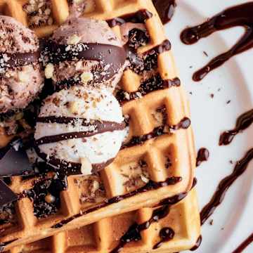 Waffle Sundaes or Ice Cream Sandwiches