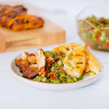 Chicken Shawarma King Kebab and Salad Shirazi