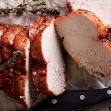 Turkey Breast with Bacon Brussels Sprouts