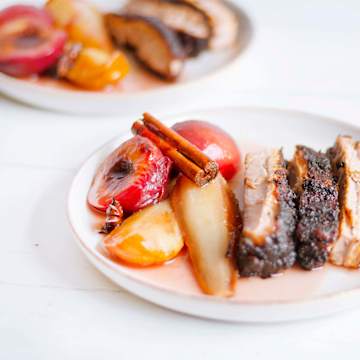 Smoked Belly of Pork With Spiced Pears & Plums