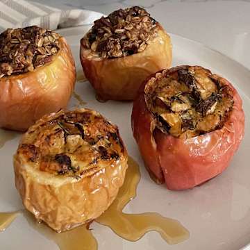 Air Fried Stuffed Apples Two Ways: Cranberry Pecan & Rosemary Brie