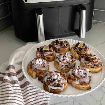 Cinnamon Rolls Two Ways: Cranberry Ginger and Peppermint White Chocolate