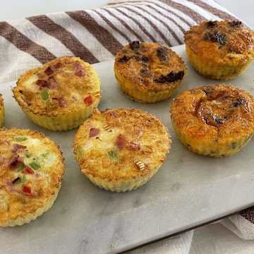 Savory Omelet Cups Two Ways: Chorizo Jalapeno Cheddar & Ham and Swiss