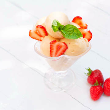 Strawberry & Basil Protein Ice Cream
