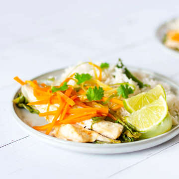 Sea Bass and Pak Choi en Papillote