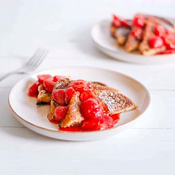 French Toast With Caramelised Strawberries