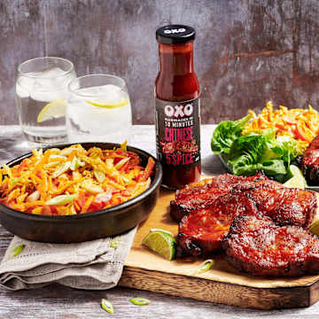 OXO Chinese Pork Steaks with Asian Slaw