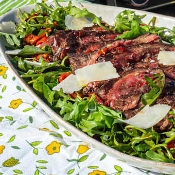 Charred Bavette with Smoked Tomato Salad