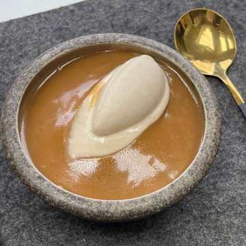 Chocolate Fondant with Smoked Banana Ice Cream & Butterscotch Sauce
