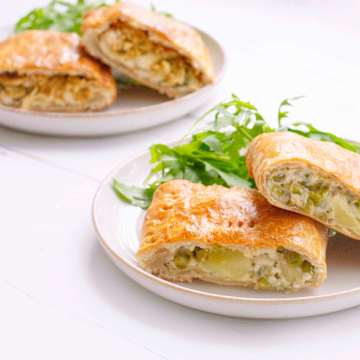 Cheesy Potato & Pea Pasties & Coronation Chicken Pasties