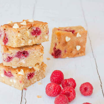 Raspberry & White Chocolate Blondies