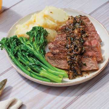 Seared Sirloin Steak with Caramelised Onion Butter