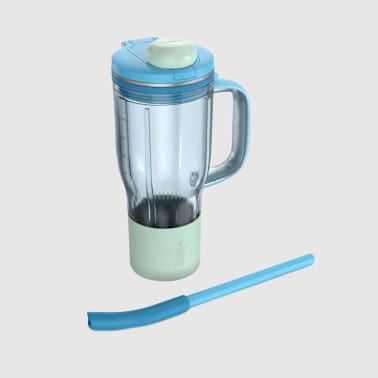 Gourde Ninja BlendBoss de 710 ml avec poign&eacute;e & paille amovible - Framboise bleue