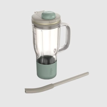 Gourde Ninja BlendBoss de 710 ml avec poign&eacute;e & paille amovible - Beige