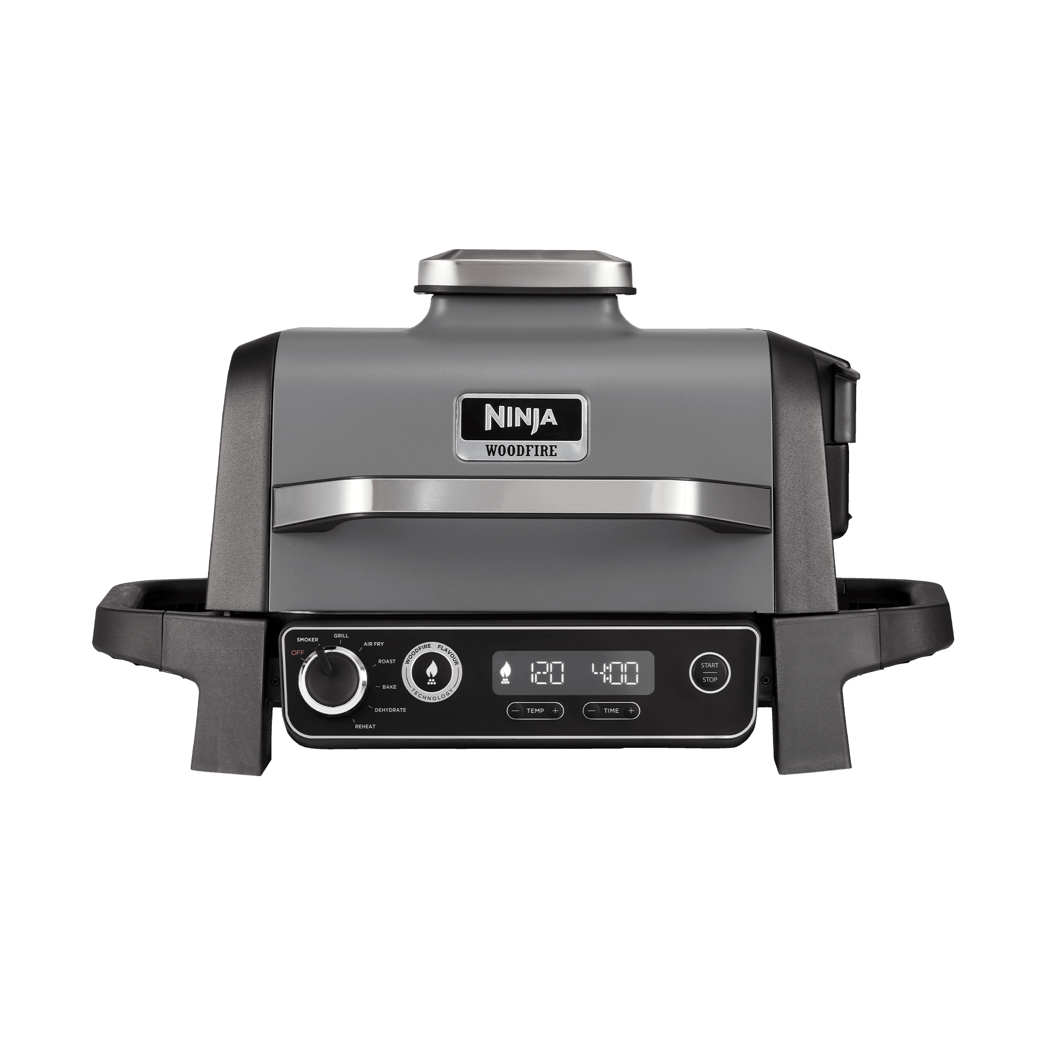 Ninja Woodfire Electric BBQ Grill & Smoker in Grey Lid/Black Body