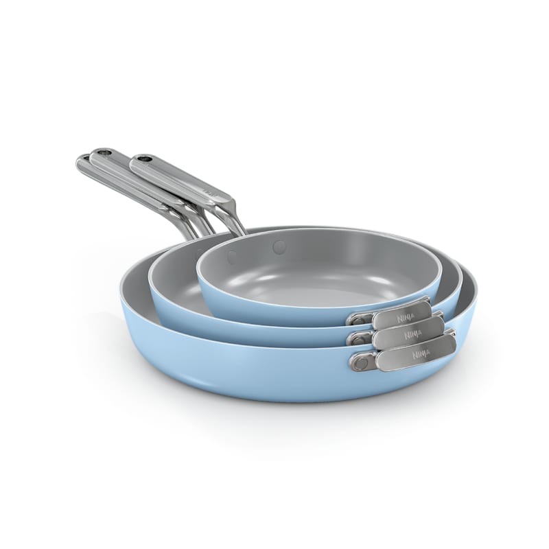 Ninja NeverQuit™ 3-Piece Ceramic Frying Pan Set in Iceland Blue