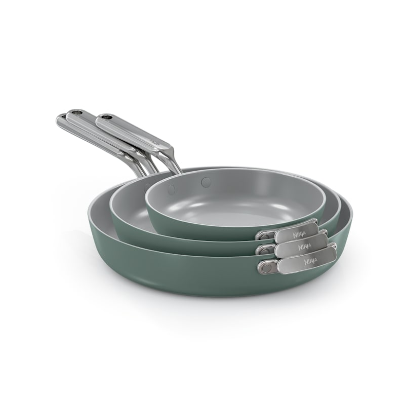 Ninja NeverQuit™ 3-Piece Frying Pan Ceramic Cookware Set | SharkNinja