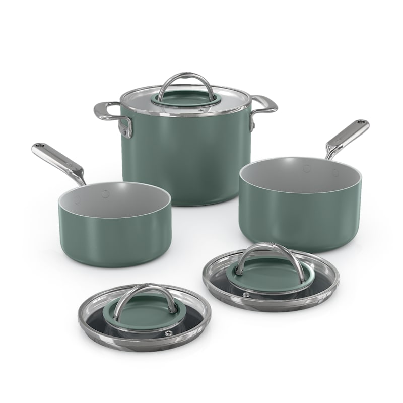 Ninja NeverQuit™ 6-Piece Ceramic Saucepan Cookware Set in Forest