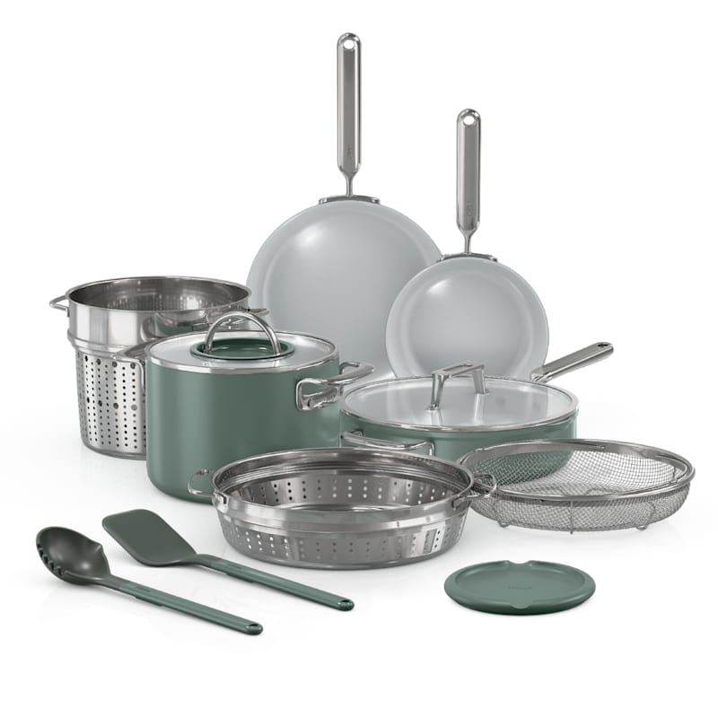 Ninja NeverQuit™ 12-Piece Ceramic Cookware Set, Forest Sage