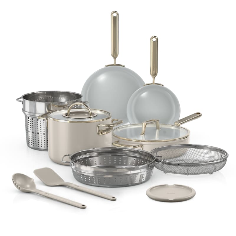 Ninja NeverQuit™ 12-Piece Ceramic Cookware Set, Stone Gold