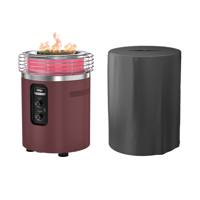 Ninja Fireside360 Outdoor Heater & Fire Pit with Cover Bundle in