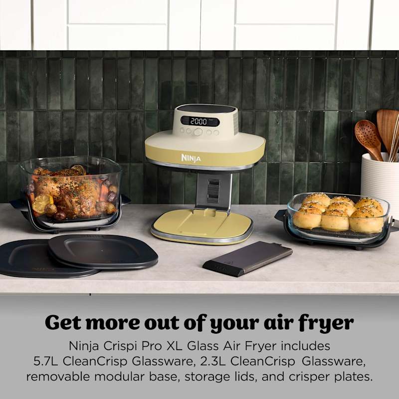 Ninja CRISPi PRO 7-in-1 XL Glass Air Fryer - Butter Yellow AS101UKYL