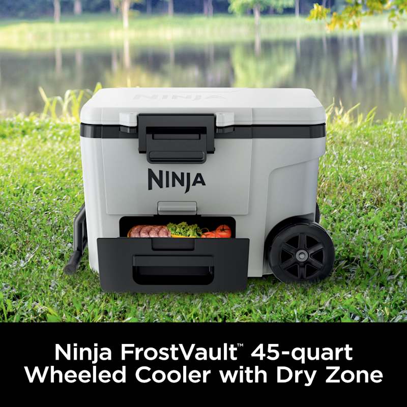 Ninja FrostVault™ 45qt Wheeled Cooler with Dry Zone, Cloud White