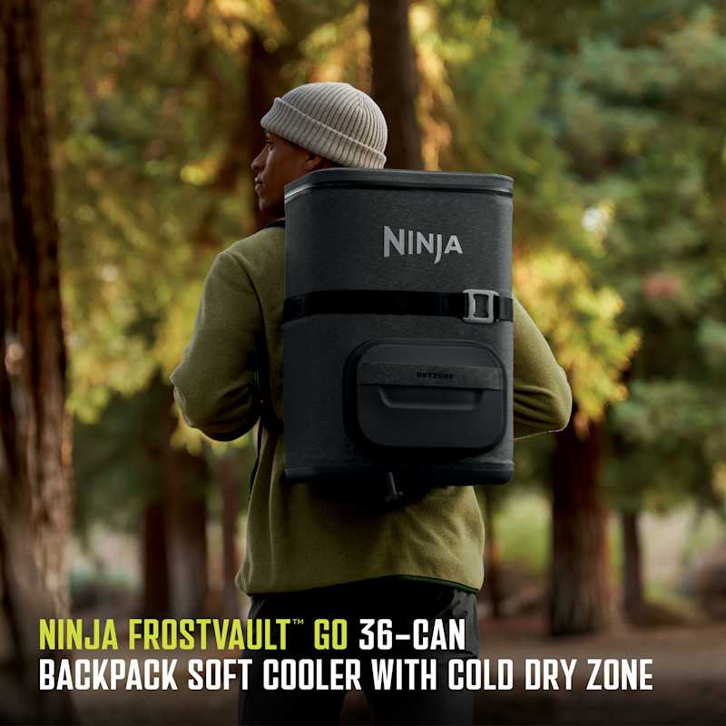 Ninja FrostVault™ 36 Can Backpack Cooler in Charcoal Gray | SharkNinja